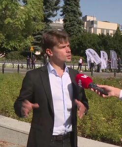 Protest Agrounii przed Sejmem. Michał Kołodziejczak: "Jarosław Kaczyński zrzucił bombę atomową"