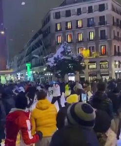 Atak zimy w Hiszpanii. Mieszkańcy Madrytu po ulicach jeżdżą na nartach