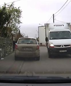 Kamera nagrała poślizg wielką ciężarówką z punktu widzenia kierowcy