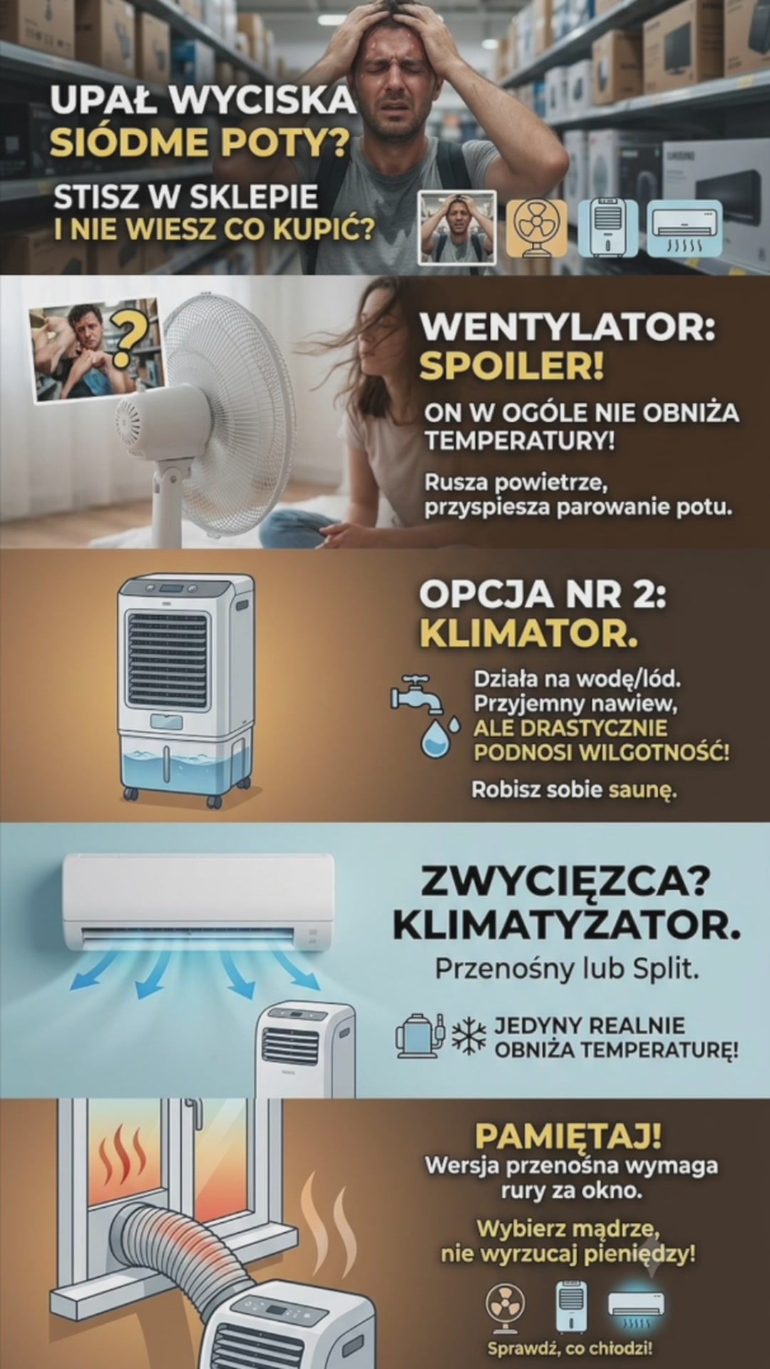 Klimatyzator vs klimator vs wentylator. Co faktycznie chłodzi?