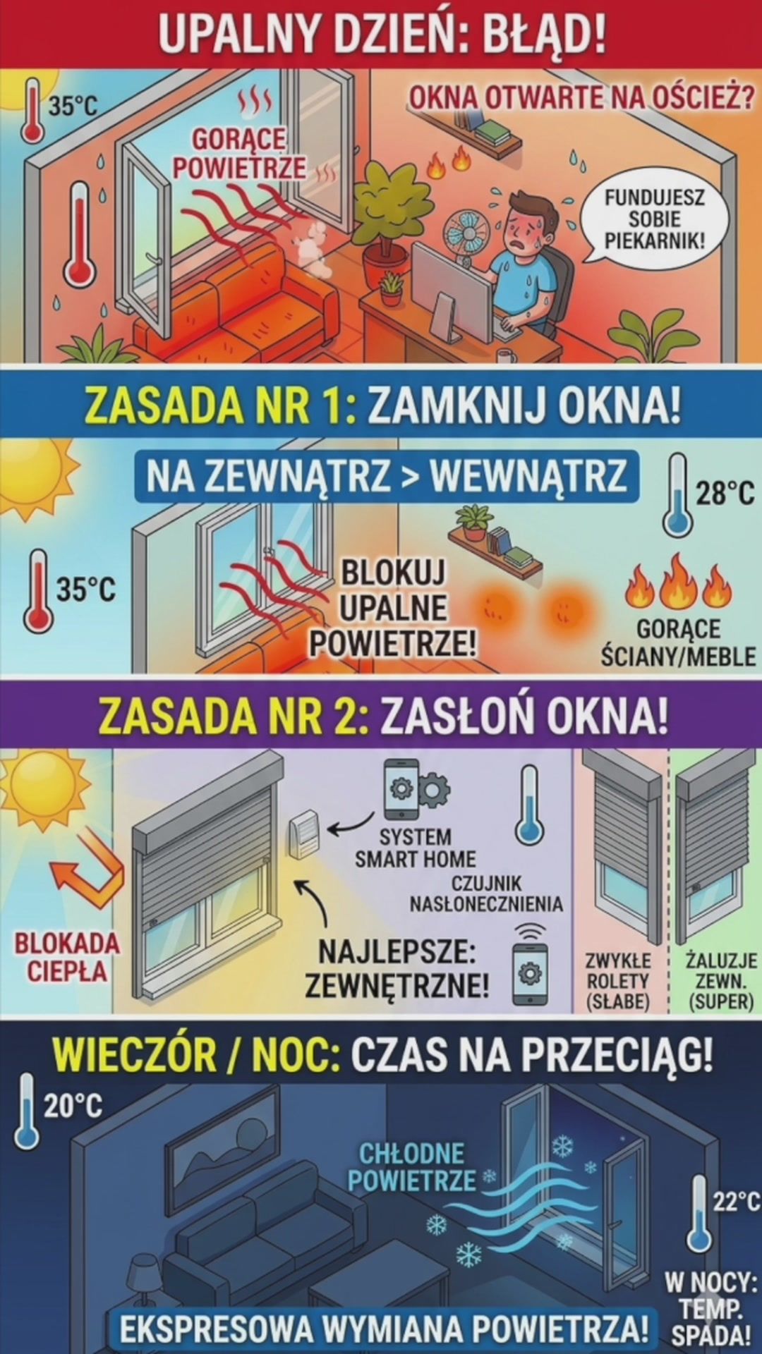 Okna zamykamy czy otwieramy i robimy "przeciąg"?