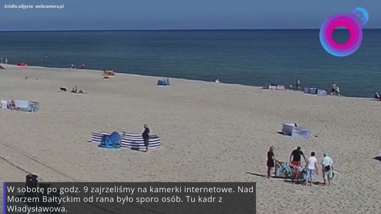 Była 9:32. Ujęcie ze Stegny. Bałtyk pęka w szwach
