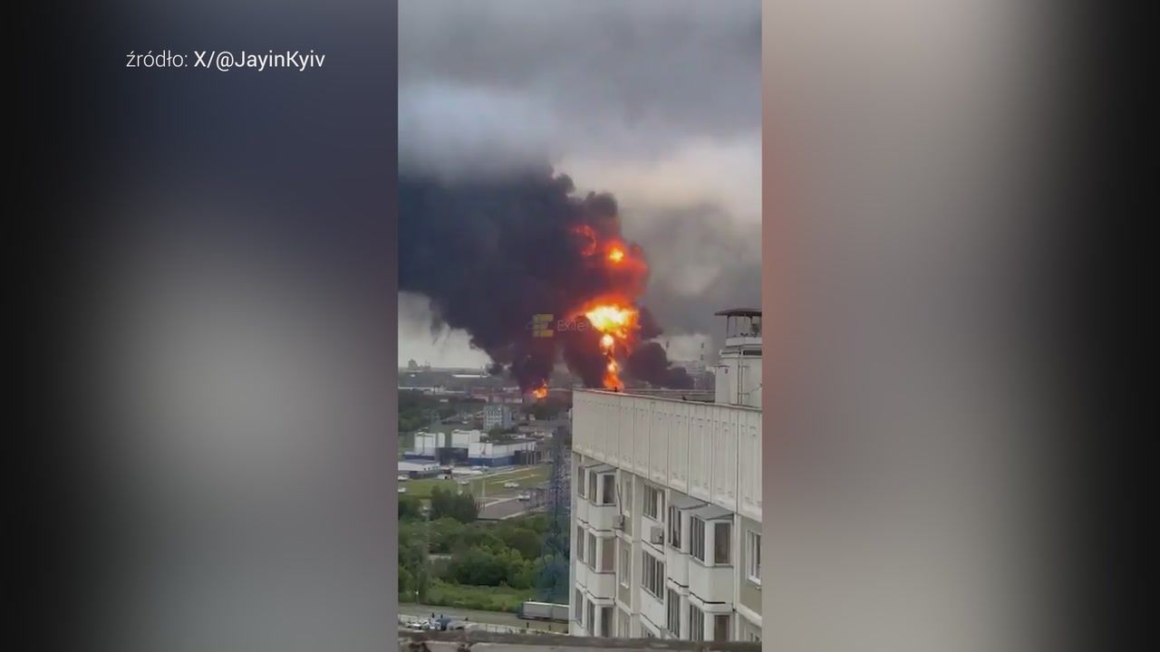Jeszcze więcej nagrań z Moskwy. Pokazali gigantyczny słup ognia