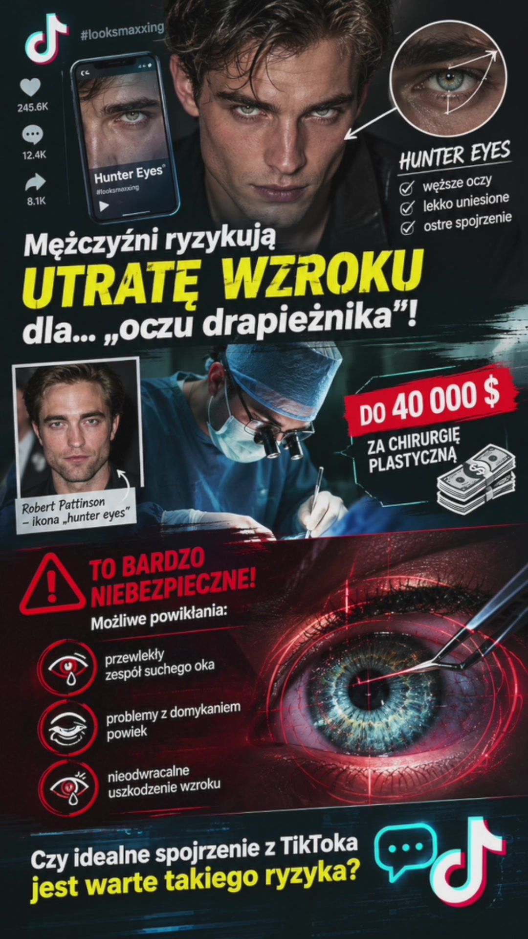 Płacą 40 tysięcy dolarów i ryzykują wzrok… dla „oczu drapieżnika”