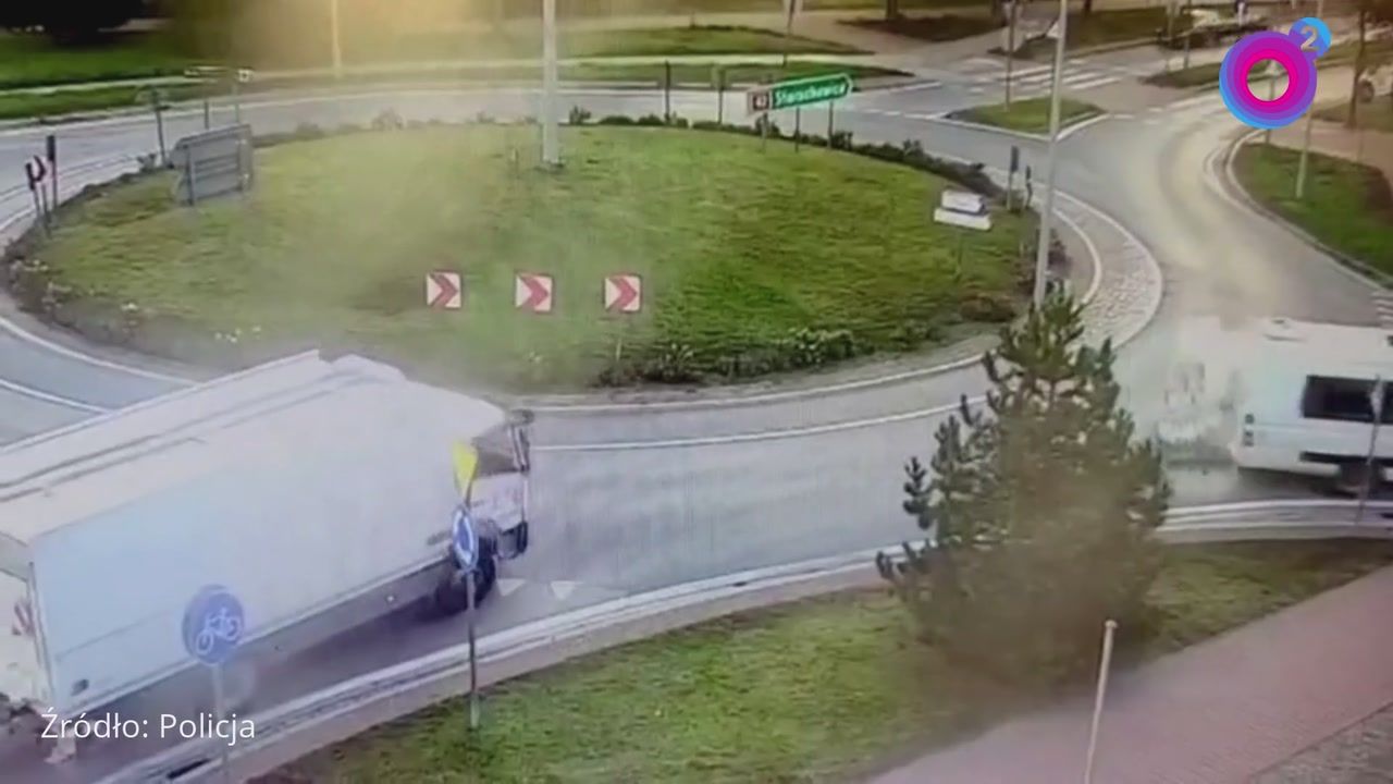 Rozpędzona i pijana. Skok przez rondo w Skarżysku