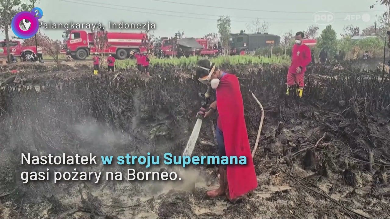 Superman z Borneo ruszył do walki z ogniem. Ma tylko 17 lat