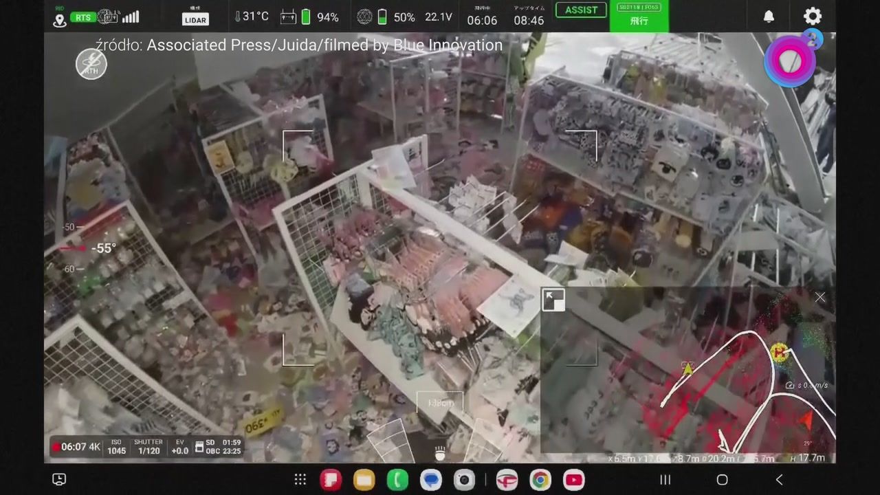 Trzęsienie ziemi w Japonii. Dron wleciał do centrum handlowego