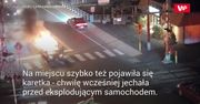 Eksplozja w aucie. Szyberdach wystrzelił w powietrze