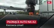 Tragedia na A2. Auto stanęło w płomieniach, kierowca zmarł
