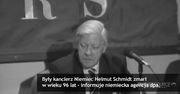 Nie żyje były kanclerz Niemiec Helmut Schmidt