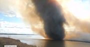 Ogniste tornado szalejące nad rzeką Sturgeon w Kanadzie