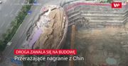 Droga zawaliła się na budowę. Przerażające nagranie z Chin
