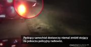 Pędząca ciężarówka niemal zmiotła policyjny radiowóz