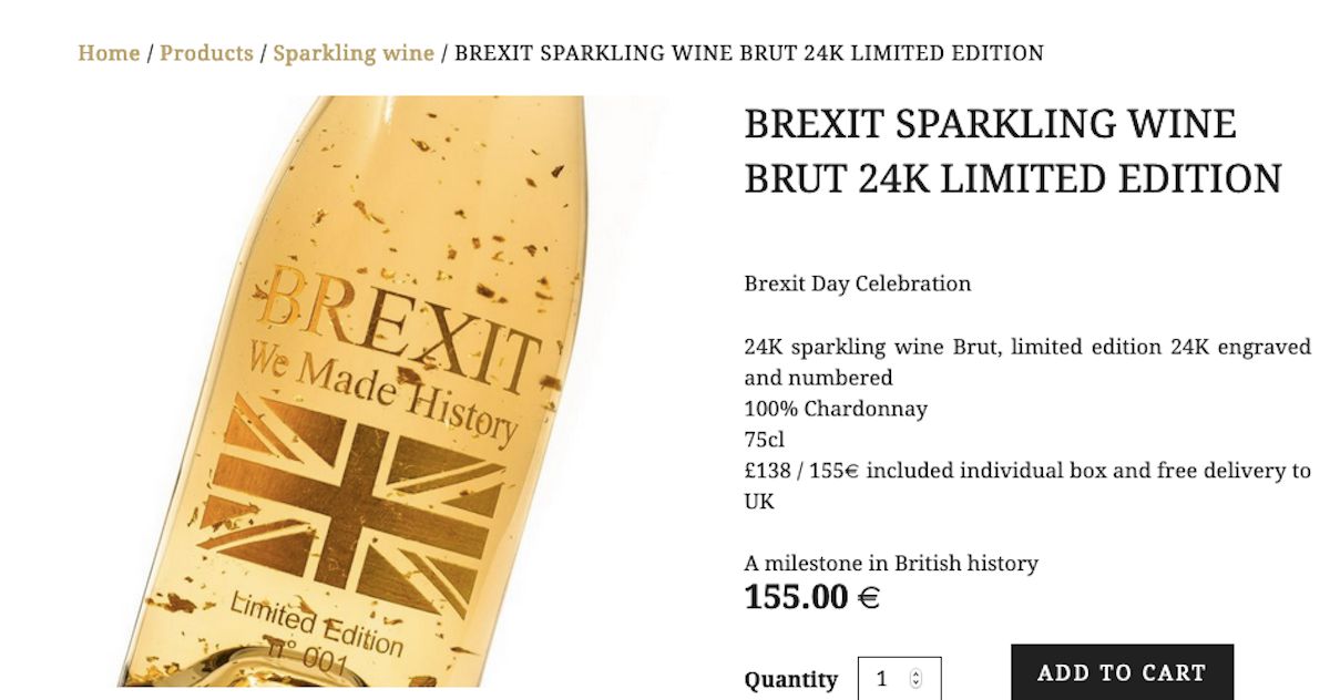Jedyne takie Chardonnay na świecie. Złote, brexitowe i z bąbelkami. 
