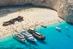 Navagio Beach. Słynna plaża z wrakiem na greckiej wyspie Zakynthos