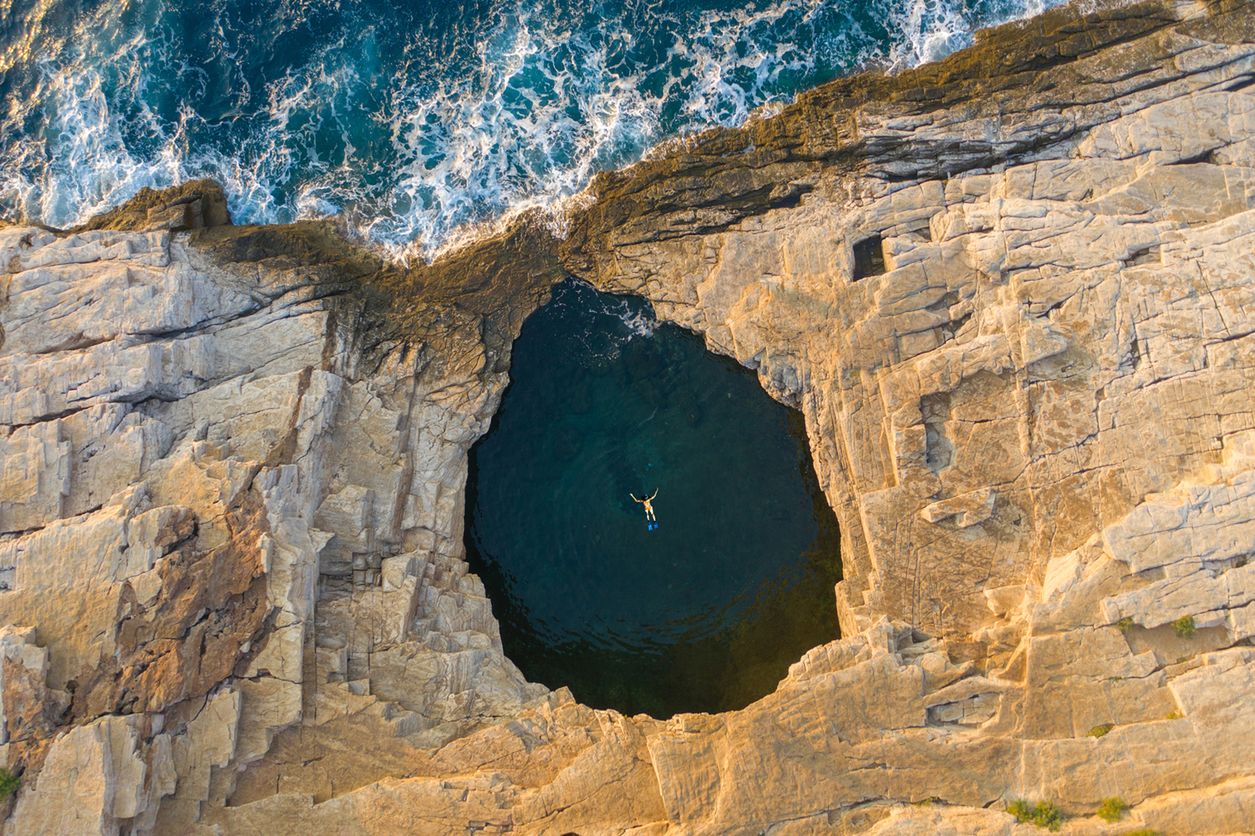 Laguna Giola na wyspie Thassos 