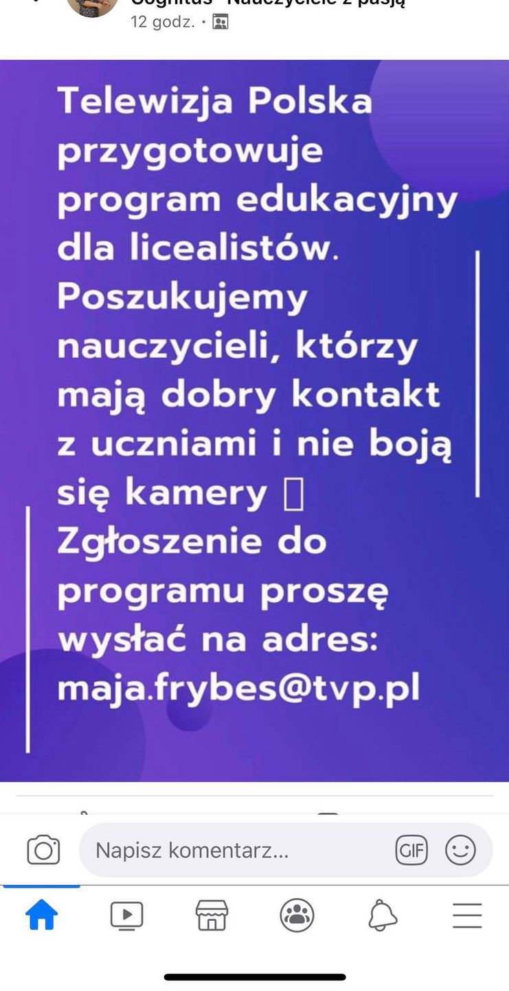 Screen wpisu z grupy 