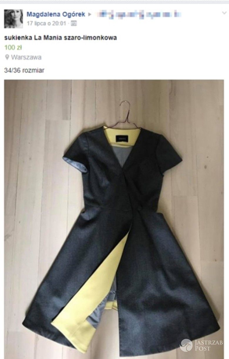 Magdalena Ogórek sprzedaje używane ubrania na Facebooku