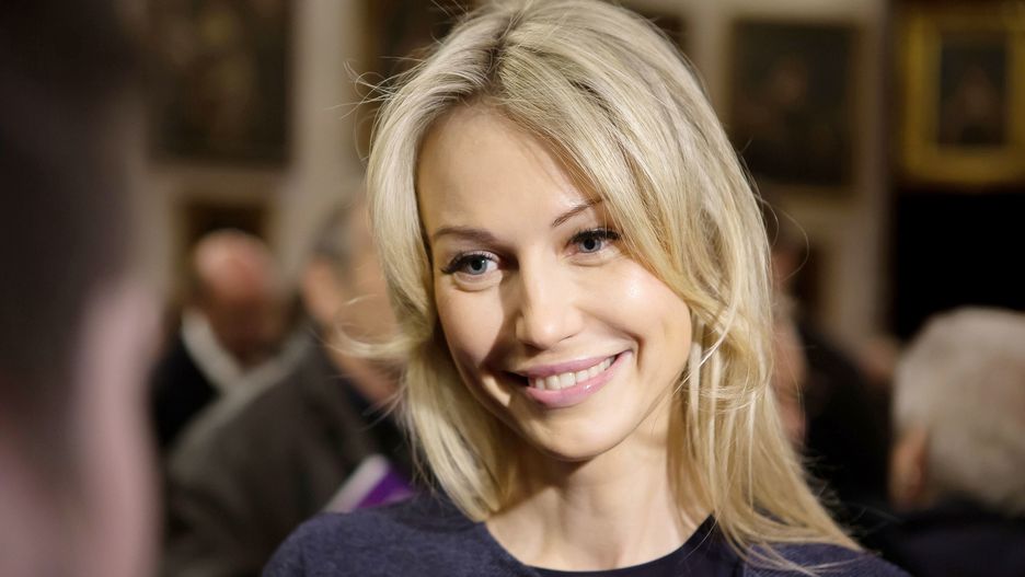 Magdalena Ogórek na premierze książki "Resortowe Dzieci. Politycy"