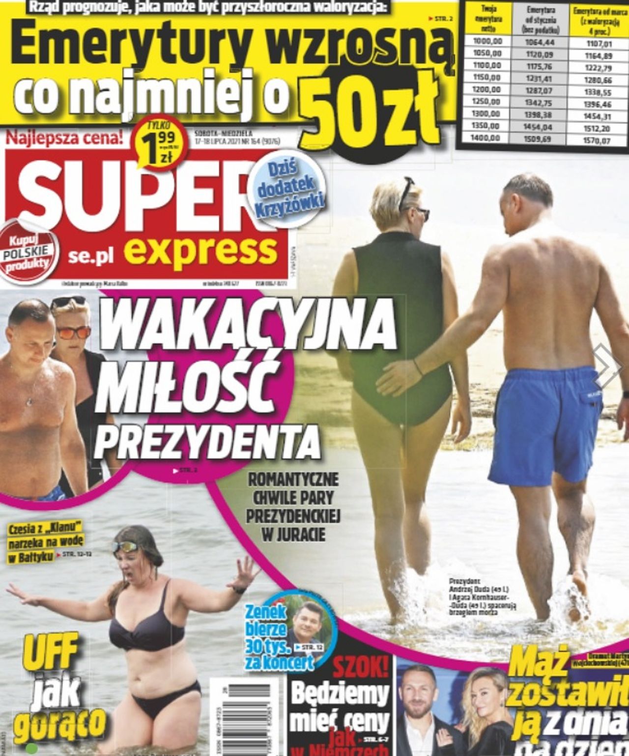 Andrzej Duda na wakacjach - screen okładki Super Express