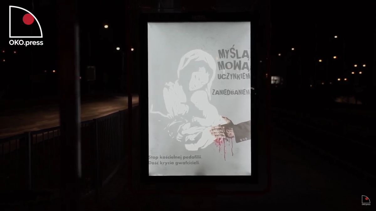 Nocna akcja w Warszawie. Rozwieszono plakaty przeciw kościelnej pedofilii