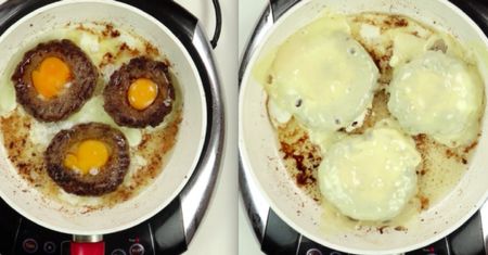 Niezwykłe burgery z jajkiem w dziurce