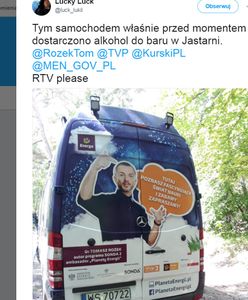 Samochód państwowej firmy dowozi alkohol do baru? Jest komentarz spółki
