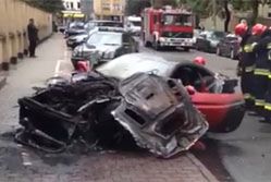 Ferrari California spłonęło w Warszawie