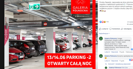 Burze i nawałnice w Polsce. Galeria Północna udostępniła mieszkańcom parking na noc