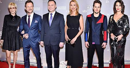 Gwiazdy na premierze filmu "Kurier": Cezary Pazura, Anna Kalczyńska, Krzysztof Zalewski, Andrzej Duda