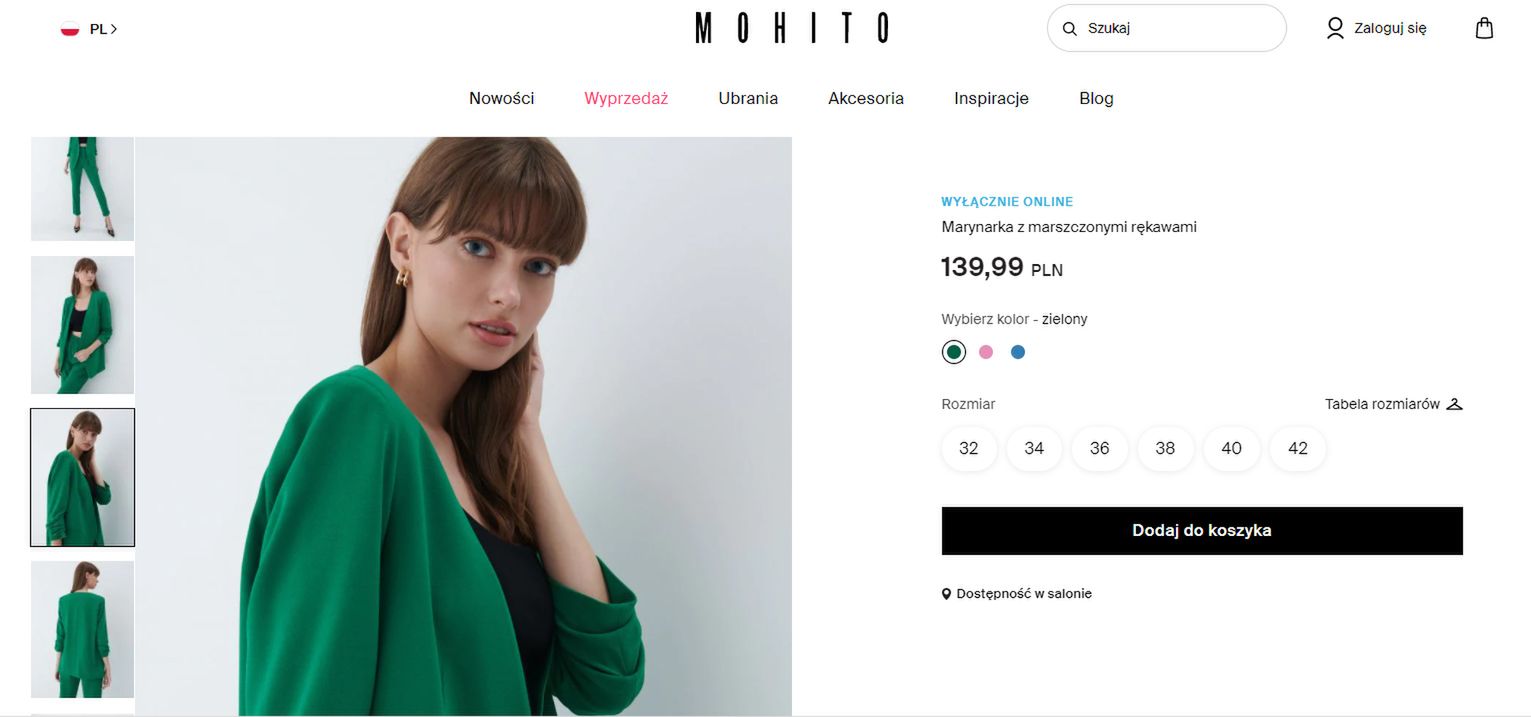 Zielona marynarka