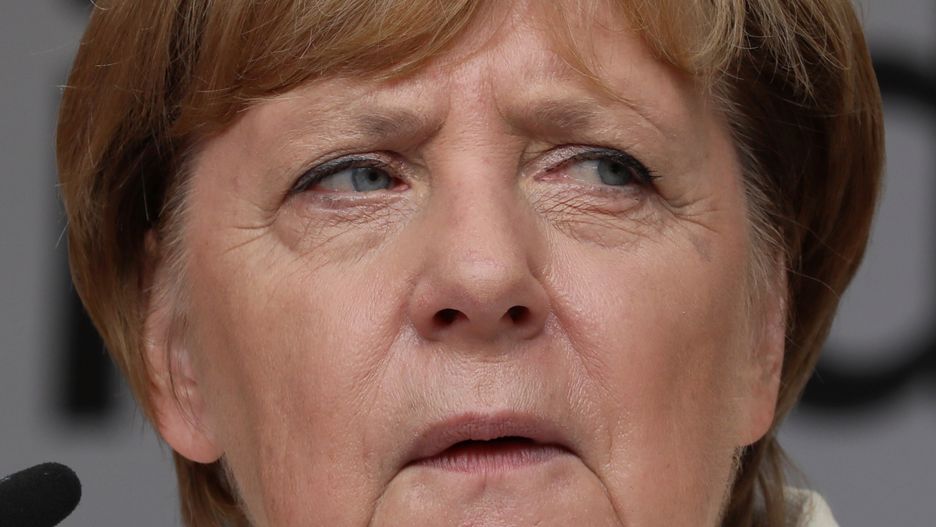 Kanclerz Angela Merkel podczas wiecu w Quedlinburgu we wschodnich Niemczech