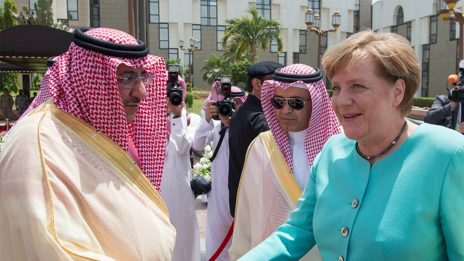 Angela Merkel i książę Muhammad ibn Najif w Arabii Saudyjskiej