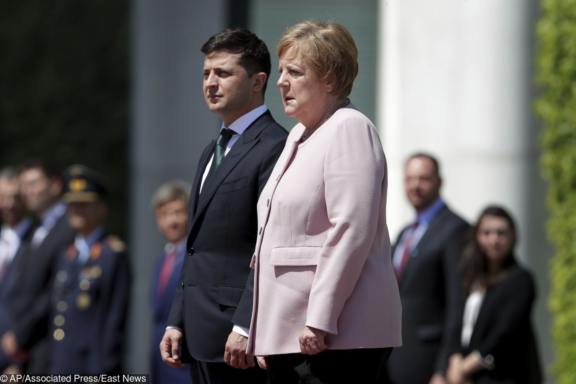 Angela Merkel podczas wizyty prezydenta Ukrainy.