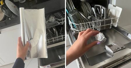 Włóż kulkę z folii aluminiowej do zmywarki. Gdy skończy myć będziesz pozytywnie zaskoczony