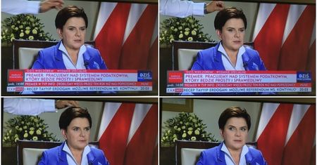 Zabawna wpadka podczas wywiadu z Beatą Szydło w TVP Info. Tajemnicza ręka poprawiła jej fryzurę