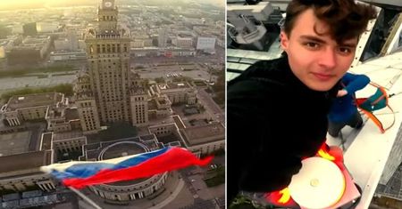 Rosyjska flaga nad Warszawą. To nagranie podbija polskiego Youtube’a