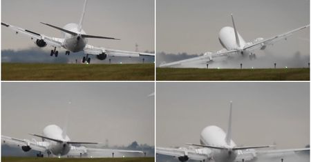 Przerażające lądowanie Boeinga 737. Samolot niemal zarył skrzydłem o ziemię