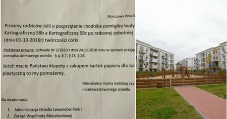 Mieszkańca Warszawskiego osiedla oburzyły... rysunki kredą na chodniku