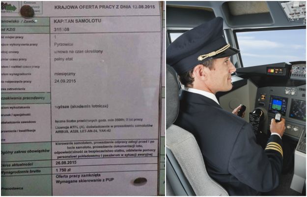 PUP oferuje posadę kapitana samolotu. Oferuje za to stawkę... 1750 złotych brutto