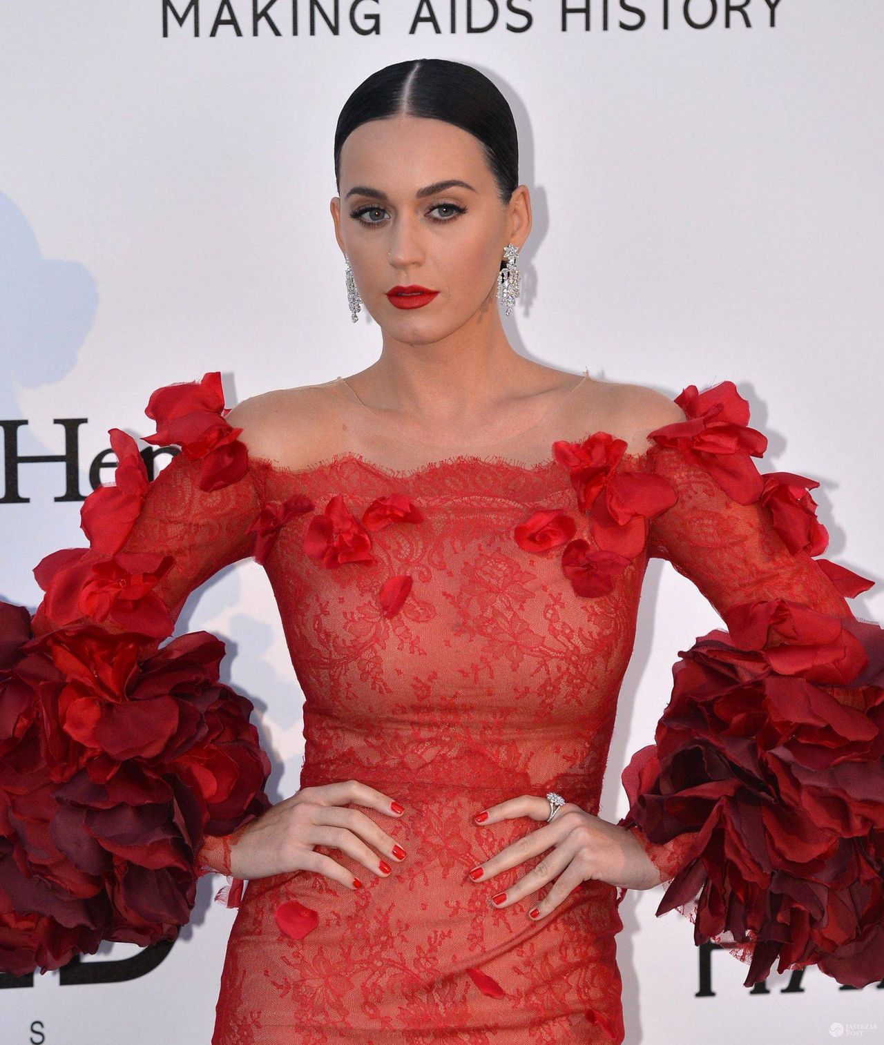 Kreacja: Marchesa. Katy Perry, gala amfAR 2016 w Cannes (fot. ONS)