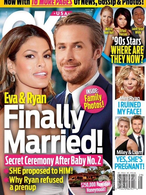 Ryan Gosling i Eva Mendes wzięli ślub (fot. OK! Magazine)