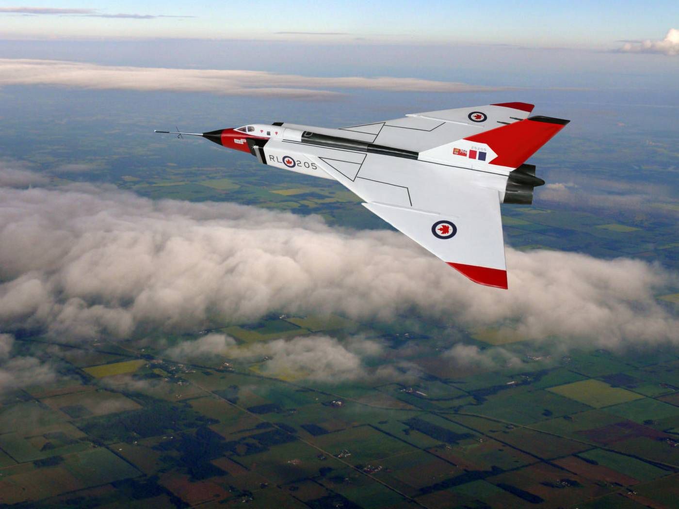 Grafika przedstawiająca Avro Arrow w locie