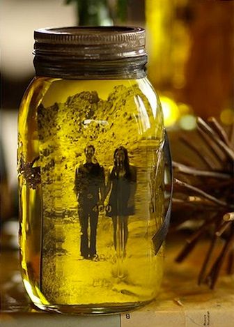 Vintage Pictures in Mason Jars