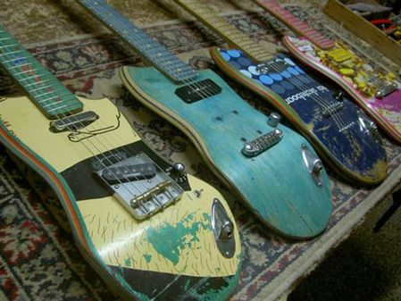 Recycled Skateboard Guitars