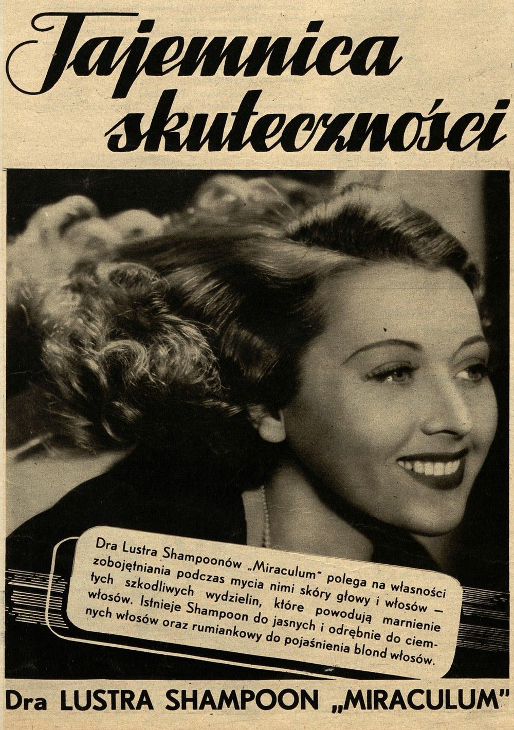 Leon Luster nie szczędził grosza na reklamę. Tutaj reklama szamponu zamieszczona w jednym z numerów poczytnego „Światowida” (źródło: domena publiczna). 