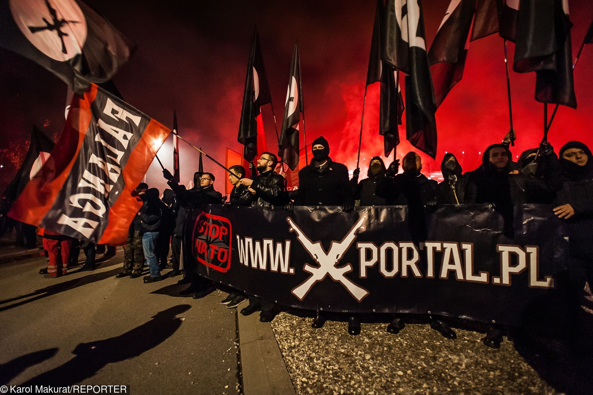 Przedstawiciele Falangi podczas zeszłorocznego Marszu Niepodległości
