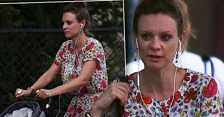 Magdalena Boczarska rozmawia przez telefon i spaceruje z synem. Henio rośnie jak na drożdżach
