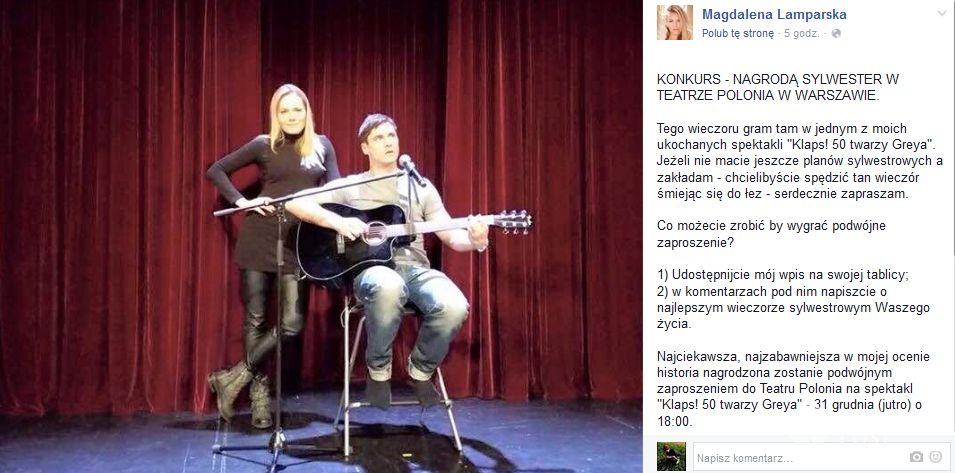 Magdalena Lamparska zaprasza do teatru