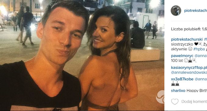 Anna Lewandowska i jej brat - Piotr Stachurski